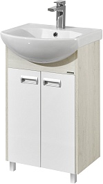 Акватон Мебель для ванной Бекка Pro 50 с зеркалом белая/дуб сомерсет – фотография-2